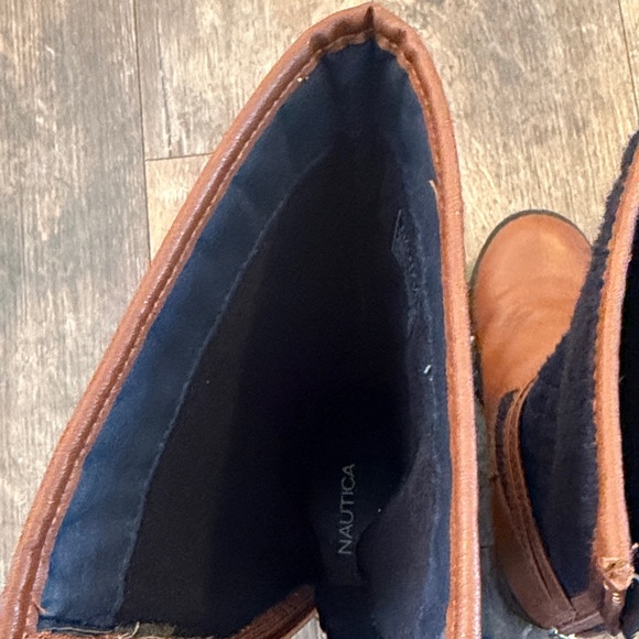 Nautica Navy Quilted and Brown Boots - Picture 12 of 13